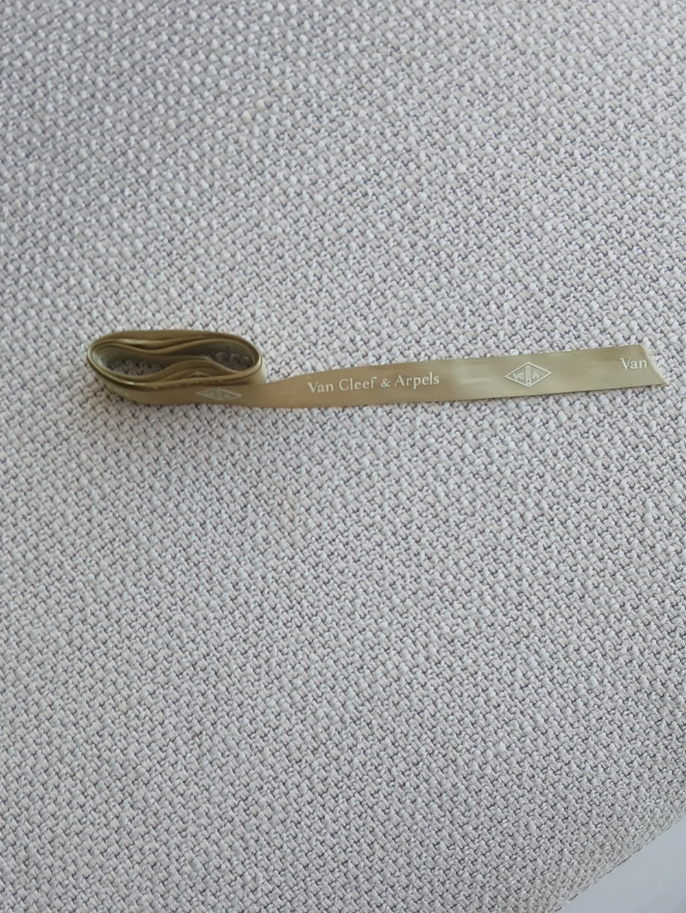 Van Cleef & Arpels Olive Satin Ribbon with Logo